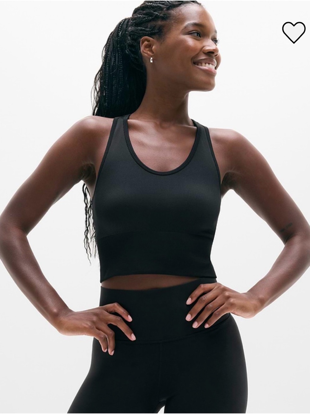 #182 NWT Athleta Recharge Seamless Racerback Tank Black Ribbed Medium